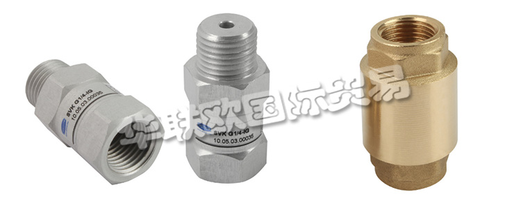 止回閥是指依靠介質(zhì)本身流動(dòng)而自動(dòng)開、閉閥瓣，用來防止介質(zhì)倒流的閥門，又稱逆止閥、單向閥、逆流閥和背壓閥。止回閥屬于一種自動(dòng)閥門，其主要作用是防止介質(zhì)倒流、防止泵及驅(qū)動(dòng)電動(dòng)機(jī)反轉(zhuǎn)，以及容器介質(zhì)的泄放。止回閥還可用于給其中的壓力可能升至超過系統(tǒng)壓的輔助系統(tǒng)提供補(bǔ)給的管路上。止回閥主要可分為旋啟式止回閥(依重心旋轉(zhuǎn))與升降式止回閥(沿軸線移動(dòng))。SCHMALZ止回閥一般用于關(guān)閉未覆蓋的吸盤的真空管路，是真空應(yīng)用中非常重要的一種真空組件。